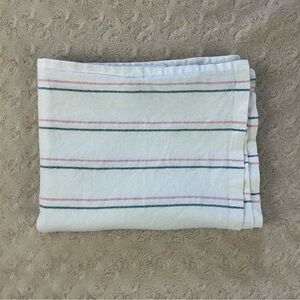 Angelica Hospital Baby Receiving Blanket Blue Pink White Stripes Cotten Blend